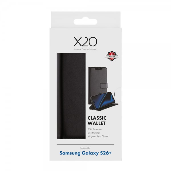 X2O Samsung Galaxy S26 Plus Etui Classic Wallet Svart