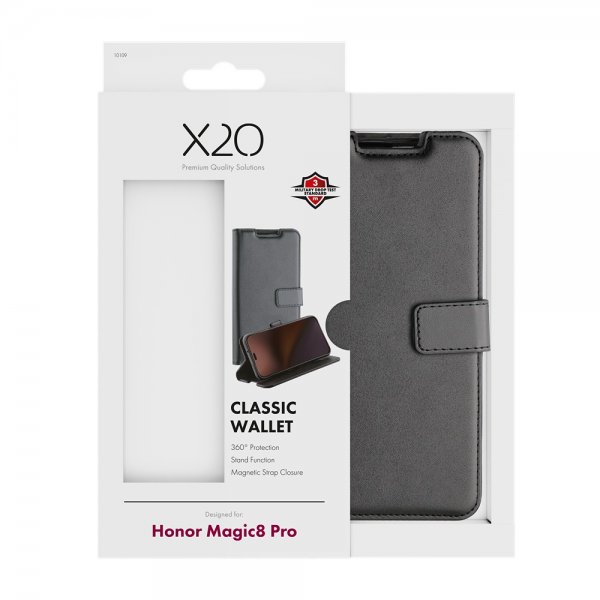 X2O Honor Magic 8 Pro Etui Classic Wallet Svart