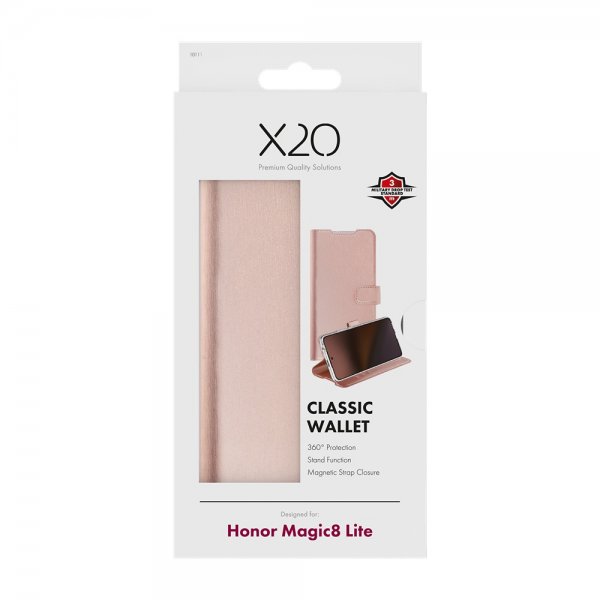 X2O Honor Magic 8 Lite Etui Classic Wallet Rosegull