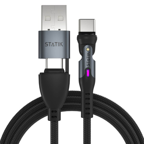 Statik Kabel 360 Pro USB-C/LIghtning/Micro-USB 1m Svart