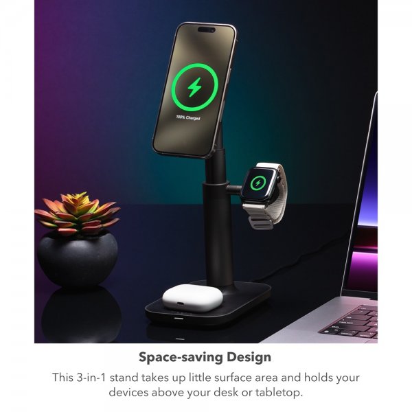 Mophie Trådløs lader 3-in-1 Extendable Stand MagSafe