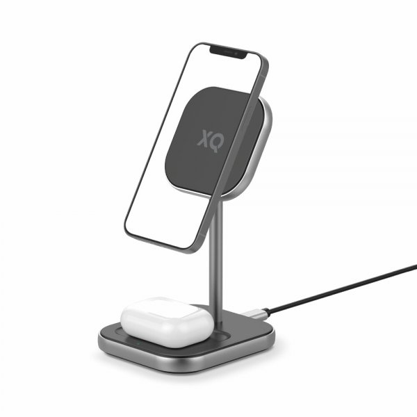 Xqisit Charging Station 2in1 MagSafe Svart