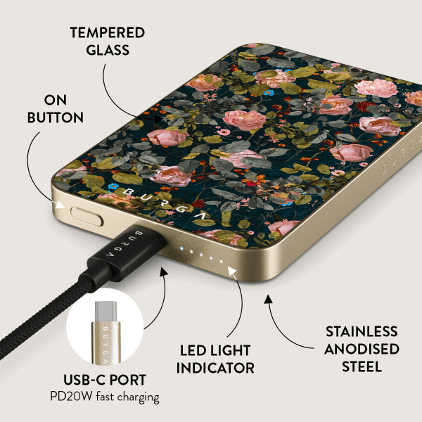 Burga Powerbank MagSafe 5000 mAh Bloomy Garden Gull