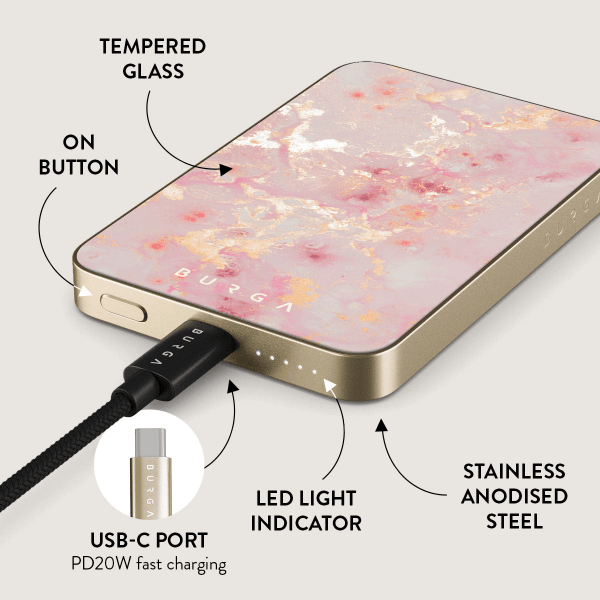 Burga Powerbank MagSafe 5000 mAh Golden Coral Gull