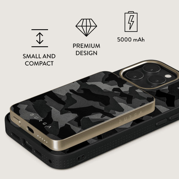 Burga Powerbank MagSafe 5000 mAh Night Black Camo Gull