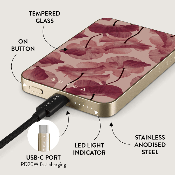 Burga Powerbank MagSafe 5000 mAh Tender Kiss Gull