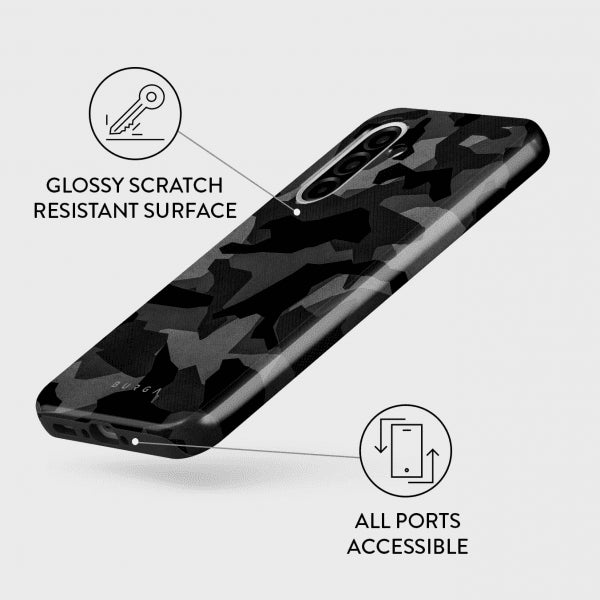 Burga Samsung Galaxy A36 Deksel Tough Night Black Camo
