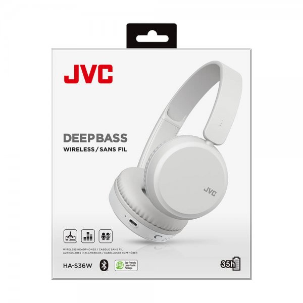 JVC Hodetelefoner On-Ear BT Hvit HA-S36W