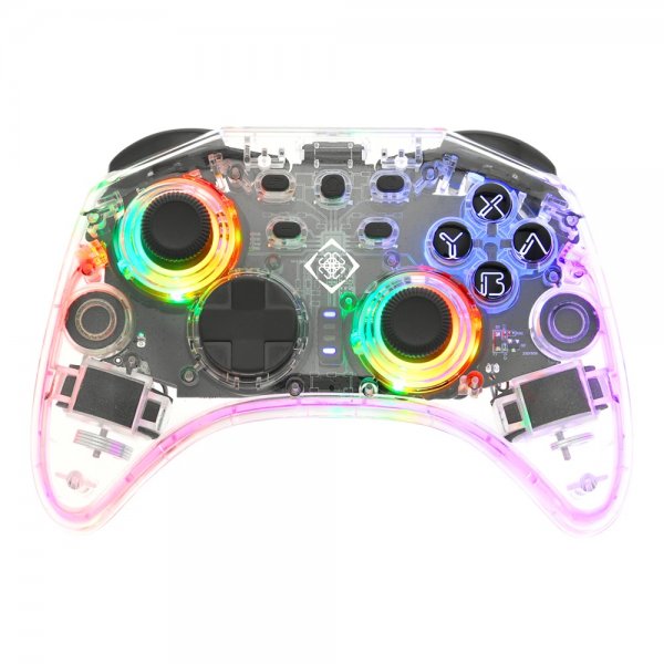 Deltaco Gaming Transparent Wireless Controller for Switch with RGB