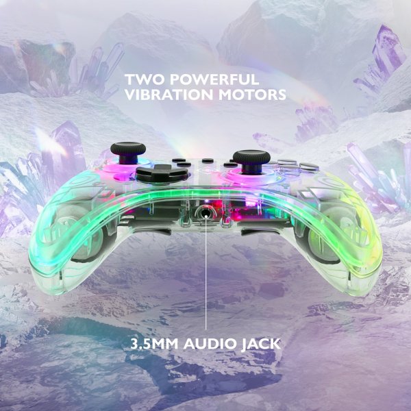 Deltaco Gaming Transparent Wireless Controller for Switch with RGB