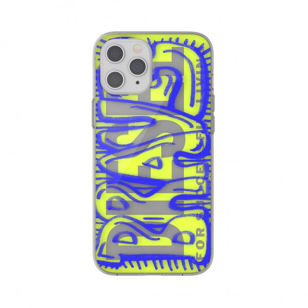 Diesel iPhone 12 Pro Max Deksel Snap Case Clear AOP Blue/Neon Lime