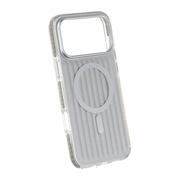 iPhone 17 Pro Max Deksel Korrugerte MagSafe Sølv
