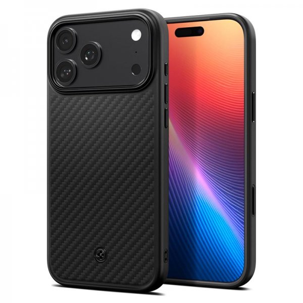 Spigen iPhone 17 Pro Deksel Enzo Aramid T MagFit Svart