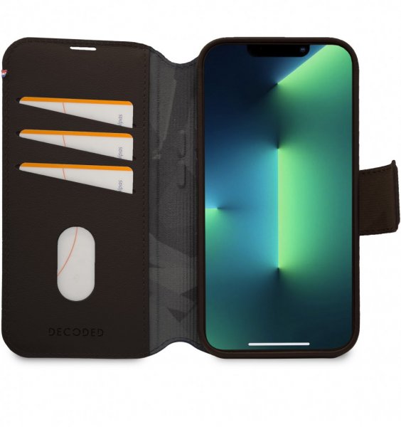 Decoded iPhone 14 Pro Etui Leather Detachable Wallet Brun
