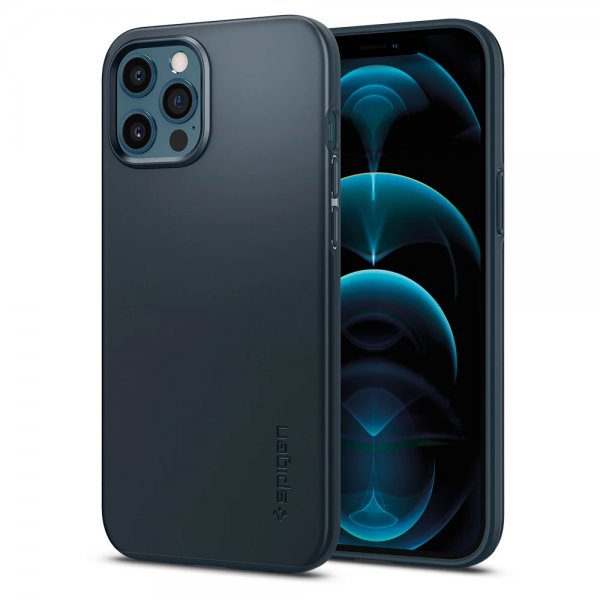 Spigen iPhone 12 Pro Max Deksel Thin Fit Metal Slate