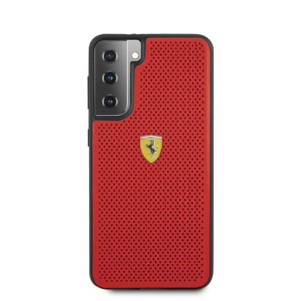 Ferrari Samsung Galaxy S21 Plus Deksel Logo Perforert Rød