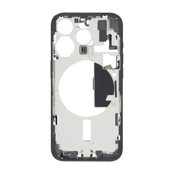 Mellomramme med smådeler for iPhone 15 Pro - Svart Titan OEM