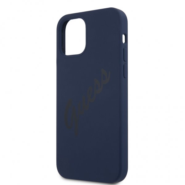 Guess iPhone 12 Pro Max Deksel Vintage Silicone Blå