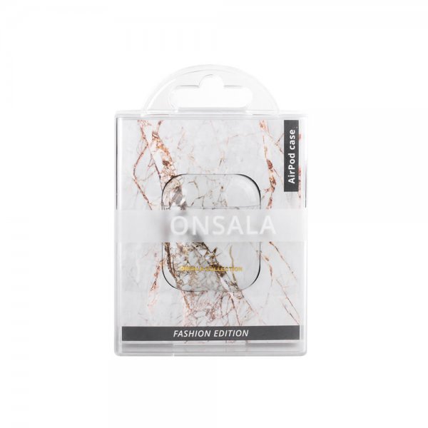 Onsala AirPods 1/2 Deksel Fashion Edition White Rhino Marble