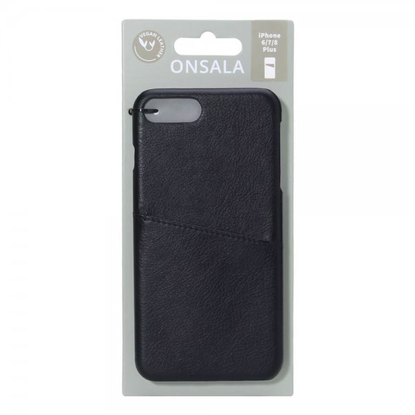 Onsala iPhone 6/6S Plus/iPhone 7 Plus/iPhone 8 Plus Deksel med en Kortlomme Svart