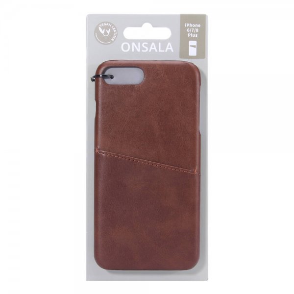 Onsala iPhone 6/6S Plus/iPhone 7 Plus/iPhone 8 Plus Deksel med en Kortlomme Brun