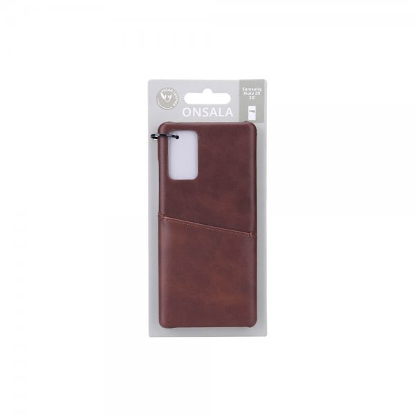Onsala Samsung Galaxy Note 20 Deksel med en Kortlomme Brun