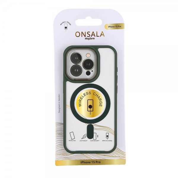 Onsala iPhone 15 Pro Deksel Bumper MagSeries Grønn