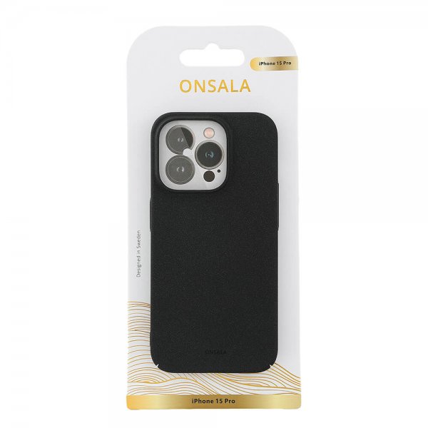Onsala iPhone 15 Pro Deksel Ultraslim Sand Burst Svart