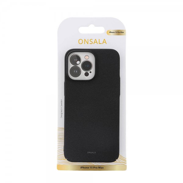 Onsala iPhone 15 Pro Max Deksel Ultraslim Sand Burst Svart