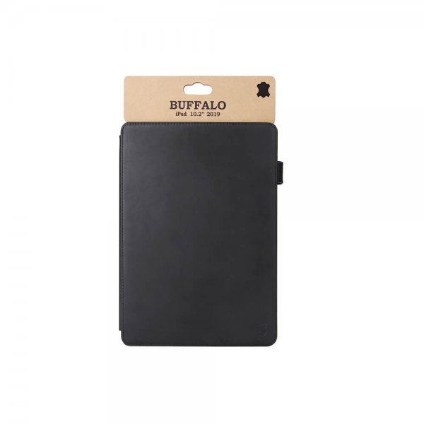 Buffalo iPad 10.2 (gen 7/8/9) Etui Ekte Skinn Svart