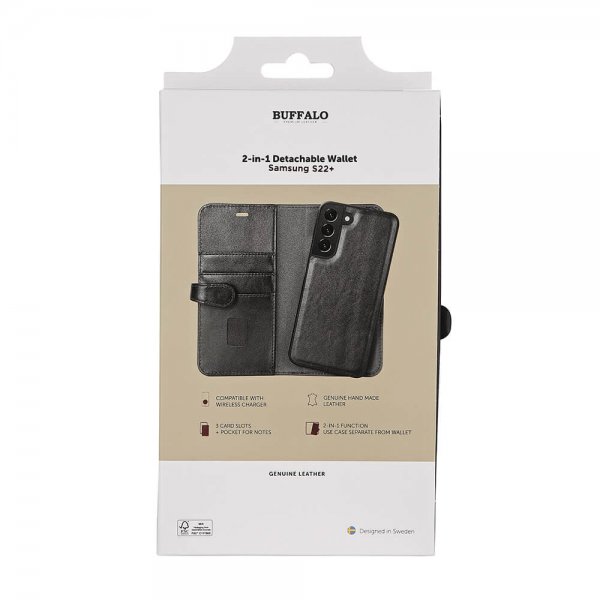 Buffalo Samsung Galaxy S22 Plus Etui 2-in-1 Detachable Wallet Svart