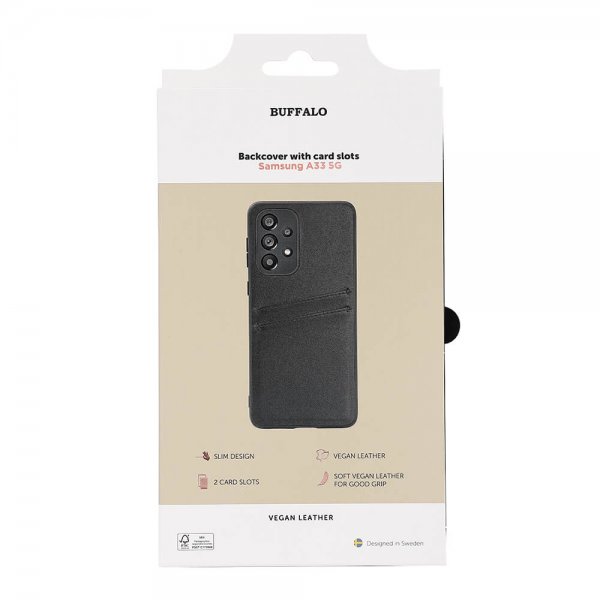 Buffalo Samsung Galaxy A33 5G Deksel Backcover with Card Slots Svart