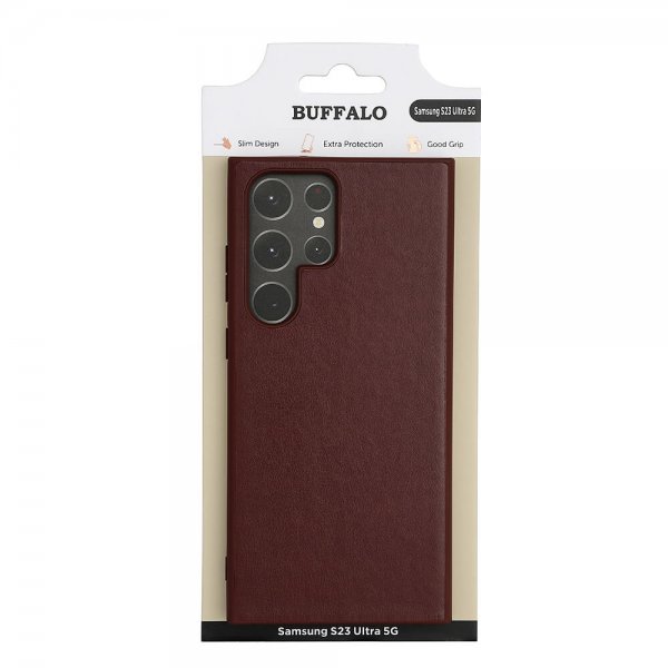 Buffalo Samsung Galaxy S23 Ultra Deksel PU Brun
