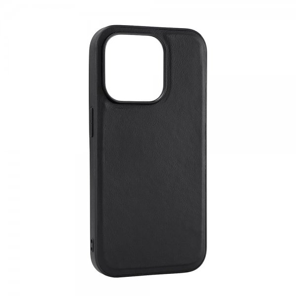 Buffalo iPhone 15 Pro Deksel Ekte skinn MagSeries Svart