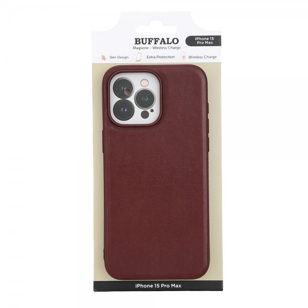 Buffalo iPhone 15 Pro Max Deksel PU MagSeries Brun