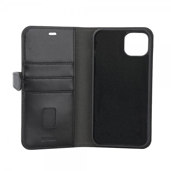 Buffalo iPhone 15 Plus Etui 3 Kortlomme Avtakbart deksel MagSeries Svart