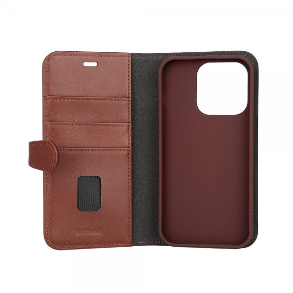 Buffalo iPhone 15 Pro Etui 3 Kortlomme Avtakbart deksel MagSeries Brun