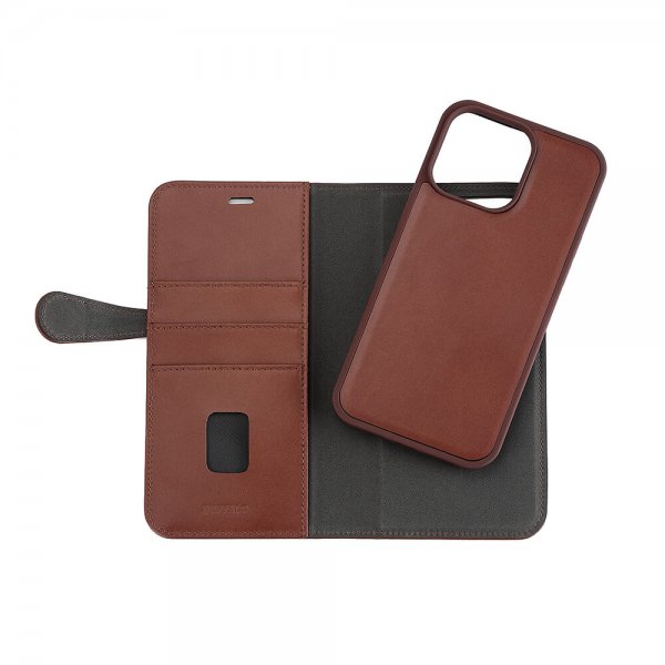 Buffalo iPhone 15 Pro Max Etui 3 Kortlomme Avtakbart deksel MagSeries Brun
