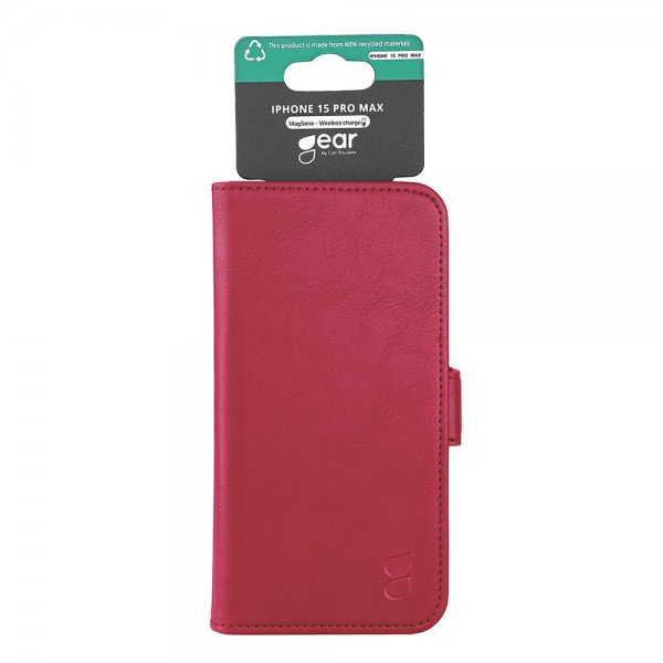 Gear iPhone 15 Pro Max Etui 3 Kortlomme MagSeries Deep Red