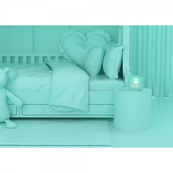 Mobility on Board Vekkerklokke med nattlys Billy Clock Mint Green