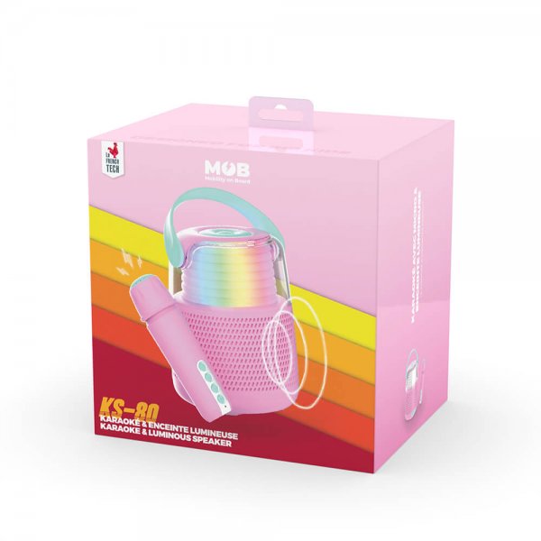 Mobility on Board Høyttaler Karaoke Kit LED Rosa