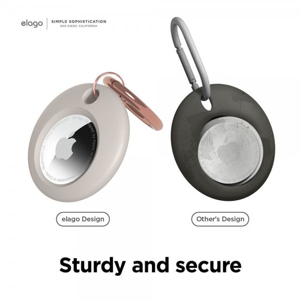 Elago Etui med nøkkelring for AirTag Lysegrå