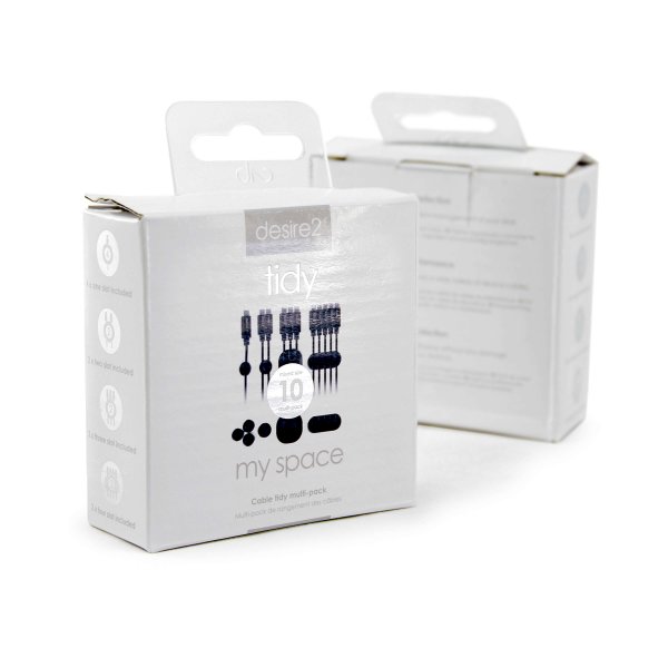 desire2 Kabelklips Tidy 10-pakke Svart