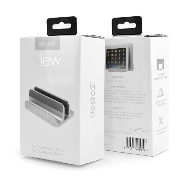 desire2 Dobbel Bordsstativ for Tablet Mac/Ultrabooks Justerbar Aluminium