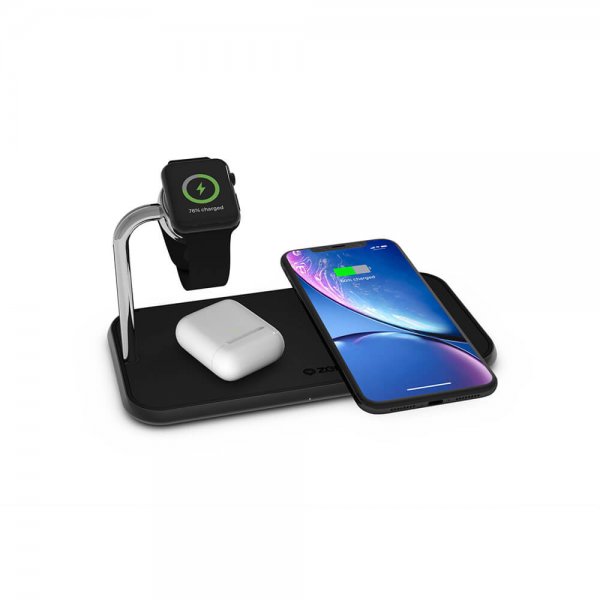 Zens Dual+Watch Aluminium Trådløs Charger Svart
