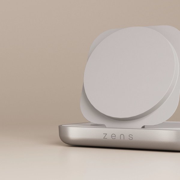 Zens Trådløs lader Magnetic Nightstand Charger Qi2 15W Hvit