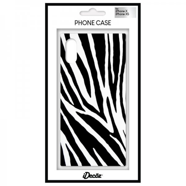 iDecoz iPhone X/Xs Deksel Square Case Sebra