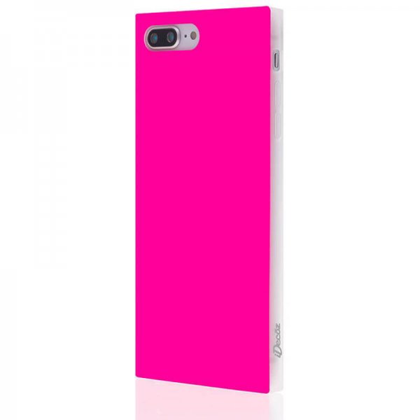 iDecoz iPhone 7 Plus/iPhone 8 Plus Deksel Square Case Neon Rosa