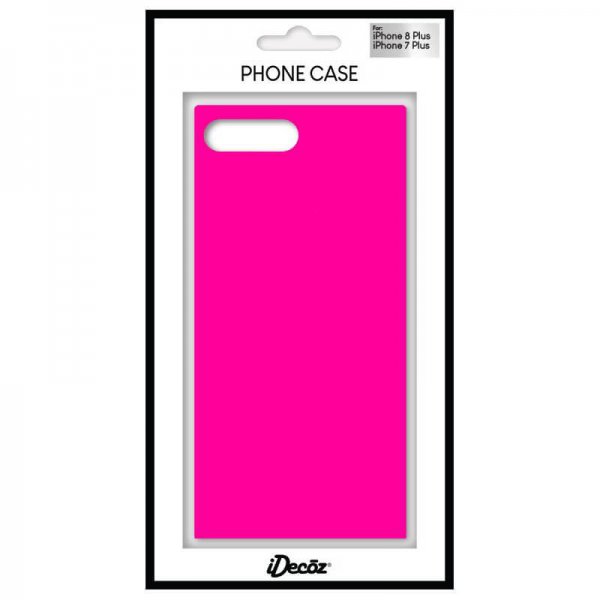 iDecoz iPhone 7 Plus/iPhone 8 Plus Deksel Square Case Neon Rosa