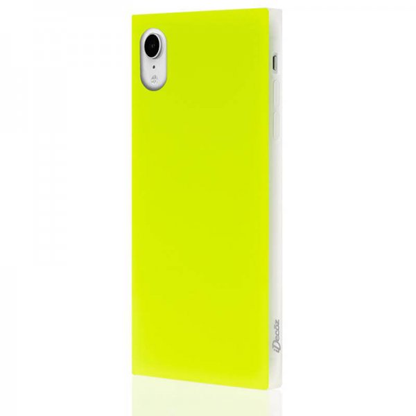 iDecoz iPhone Xr Deksel Square Case Neon Gul